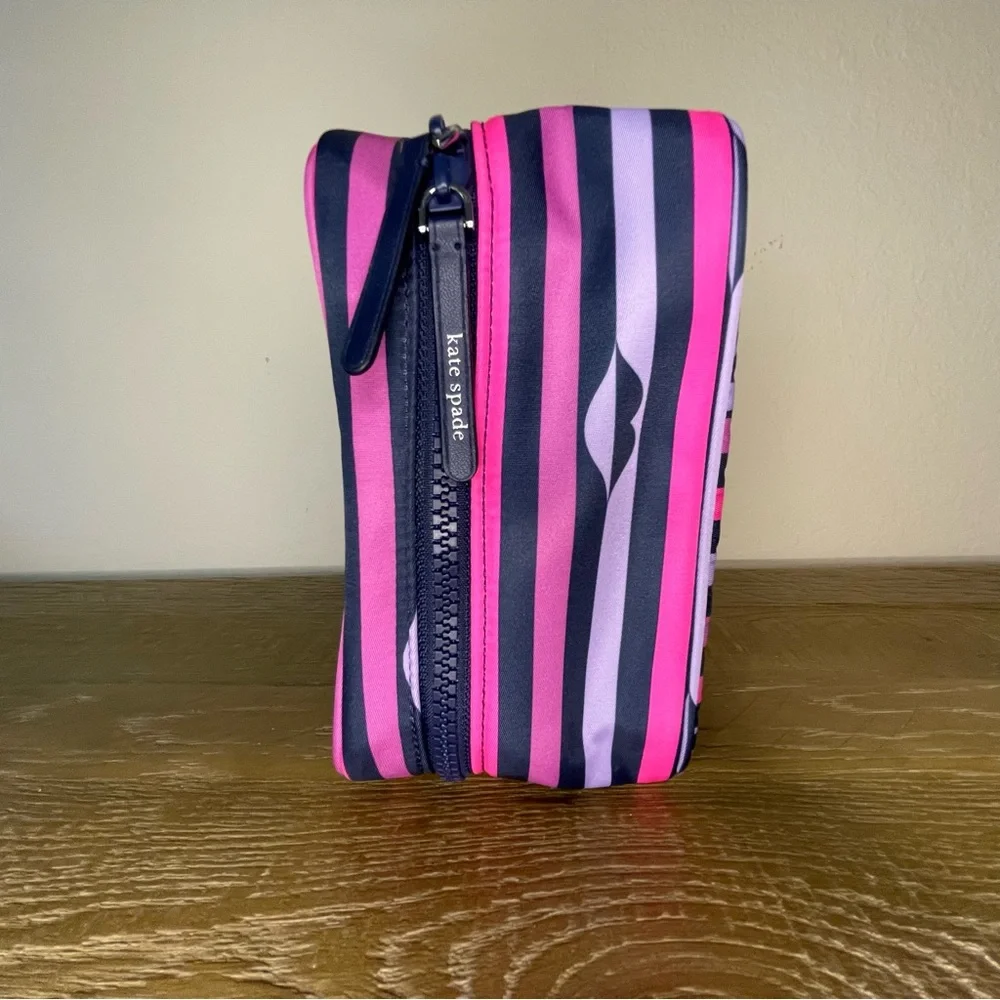 Kate Spade Jae Nylon Lip Print Travel Cosmetic Bag
